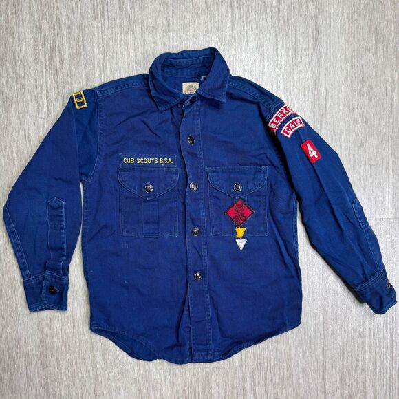 Vintage 1960's Cub Scout Uniform Shirt Berkeley California Blue Sanfordized - Picture 1 of 8